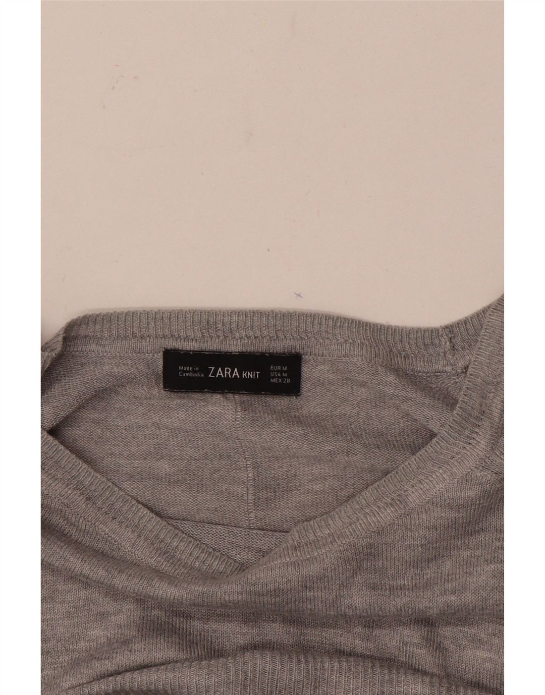 Maglione maglione con scollo a barca da donna Zara UK 14 Grigio medio