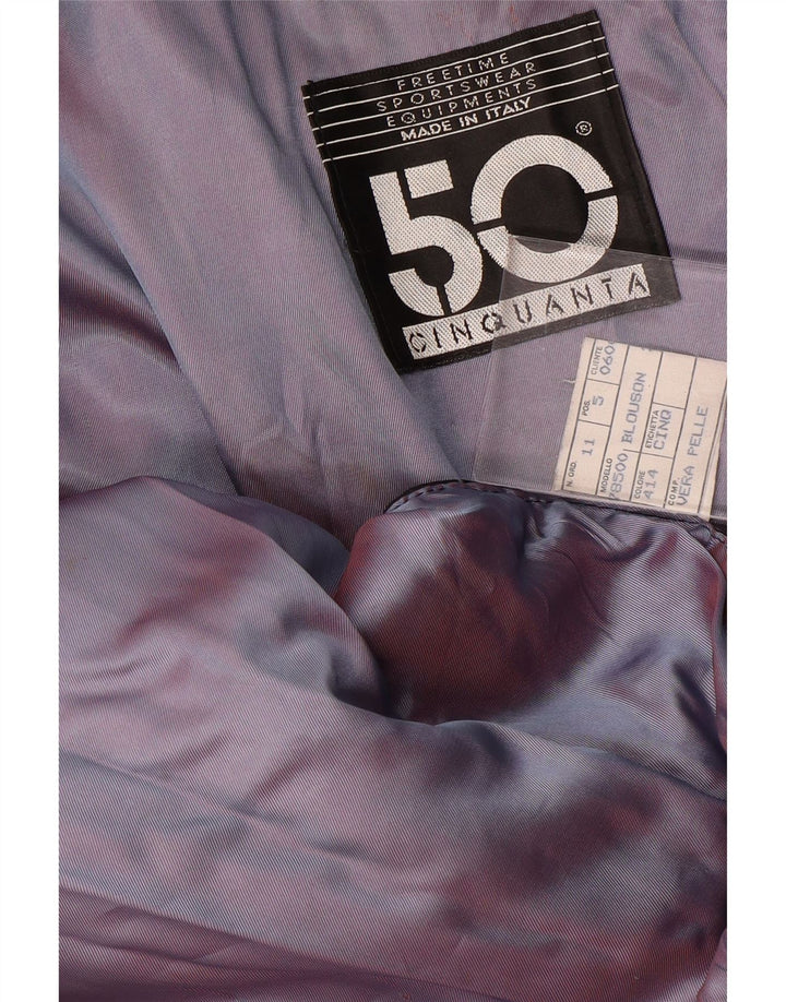 Cinquanta Giubbotto Bomber in Pelle Scamosciata da Uomo IT 48 Medio in Pelle Blu Navy