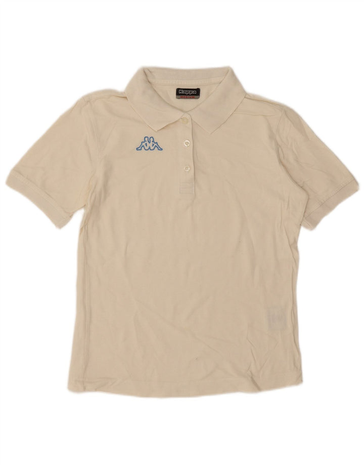 Polo Kappa da donna UK 14 cotone bianco sporco medio