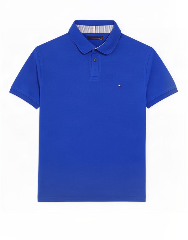 Polo da uomo Regular Fit Tommy Hilfiger Large in cotone blu