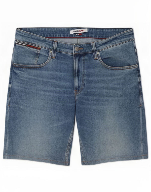 Pantaloncini di jeans da uomo Tommy Hilfiger grandi W36 cotone blu