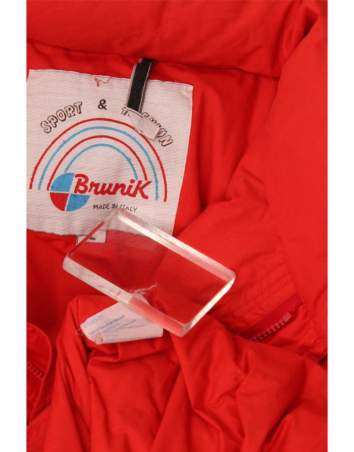 Giacca imbottita ampia con cappuccio da uomo Brunik UK 40 grande poliestere rosso