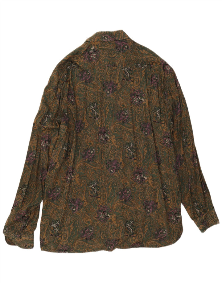 Camicia vintage da uomo XL in viscosa Cachi Paisley