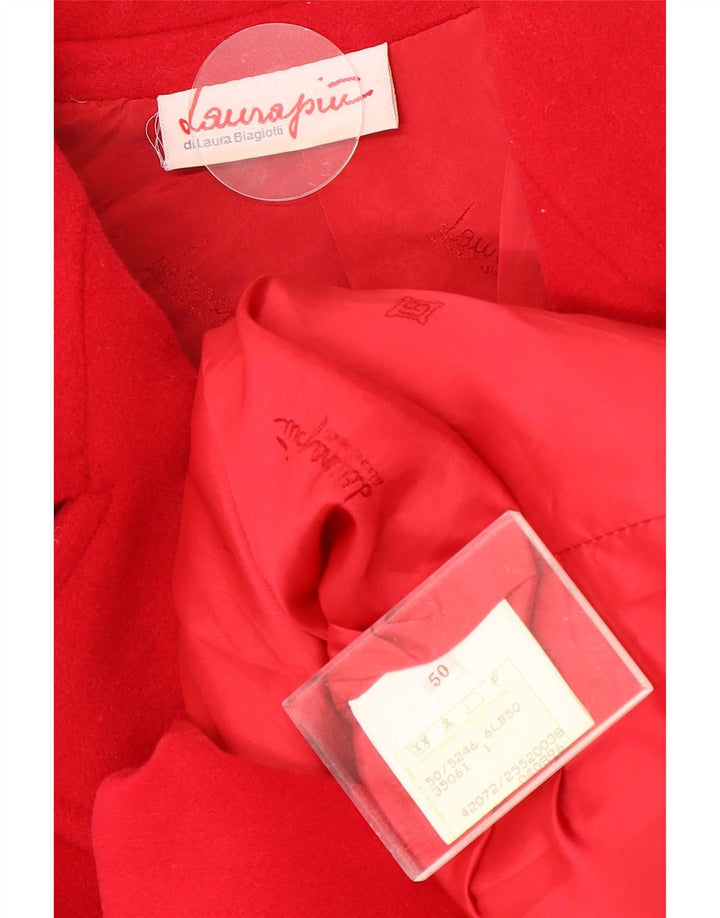 Laura Biagiotti Cappotto Doppio Petto Oversize da Donna IT 50 XL Rosso Lana