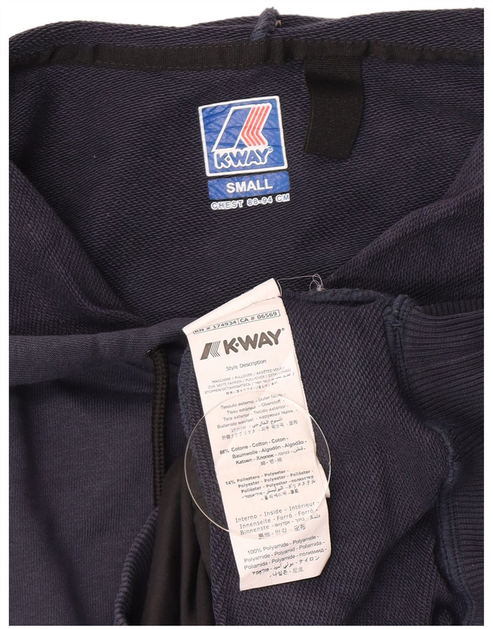 Maglione con cappuccio da uomo K-Way piccolo in cotone blu navy