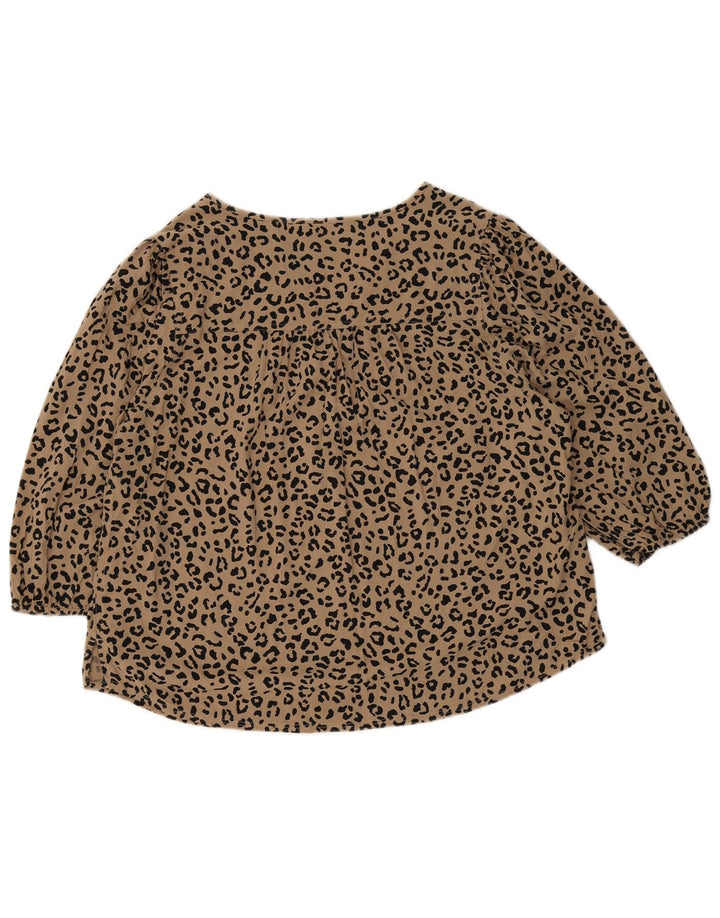 MARKS & SPENCER Camicetta da donna Top UK 16 Grande stampa animalier marrone