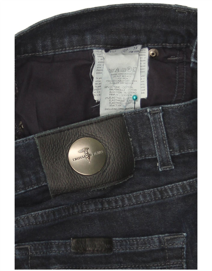 Jeans Dritti Donna Trussardi W33 L29 Cotone Blu Navy