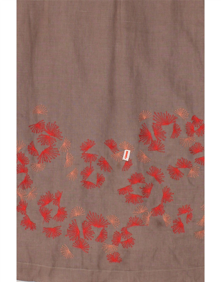 BODEN Womens Short Sleeves Basic Dress UK 12 Medium Grey Floral Cotton Vintage Boden and Second-Hand Boden from Messina Hembry 