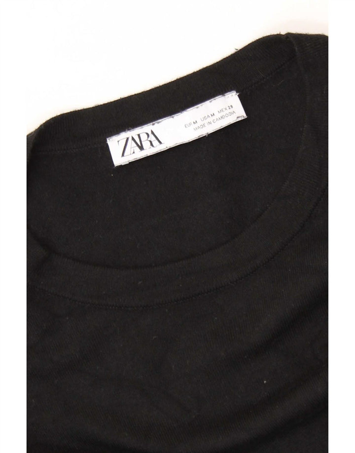 Maglione maglione girocollo da donna Zara UK 12 medio nero