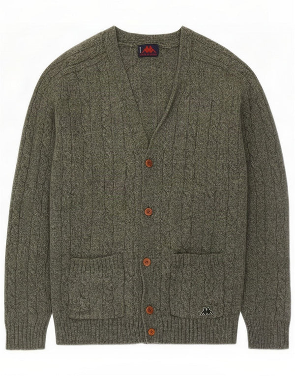 Maglione Cardigan Uomo Kappa Large Verde Lana