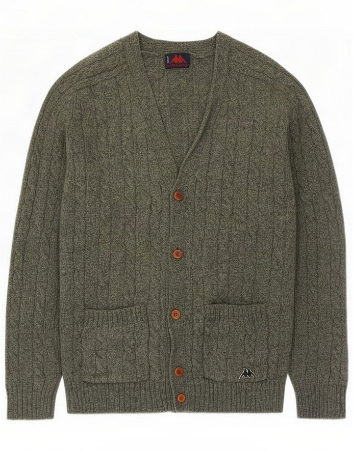 Maglione Cardigan Uomo Kappa Large Verde Lana