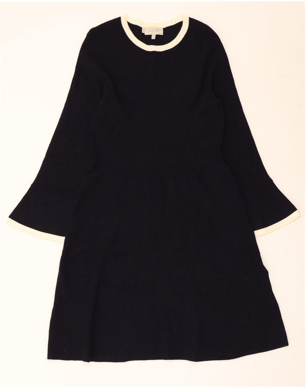 Abito maglione a maniche lunghe da donna Hobbs UK 14 Large in viscosa blu navy