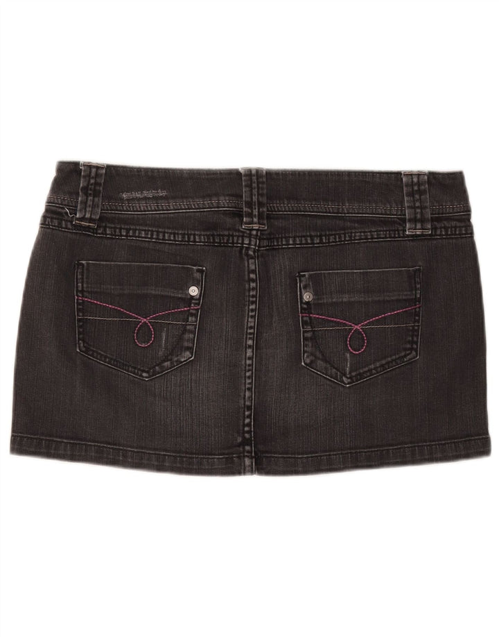 Gonna in denim invecchiato BENETTON da donna IT 44 medio W30 cotone grigio
