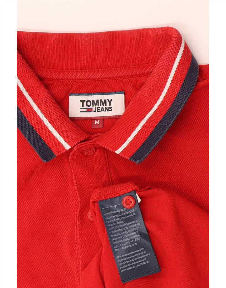 Polo da uomo Tommy Hilfiger in cotone a righe rosse medie
