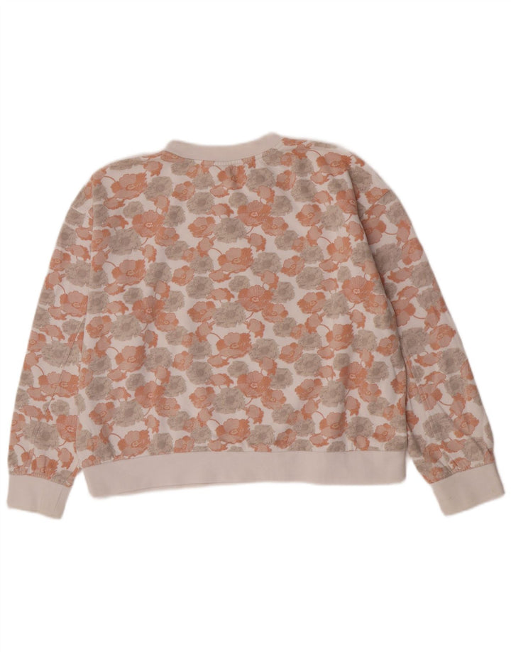 Felpa oversize con grafica da donna di Vans, maglione UK 14, colore bianco medio floreale
