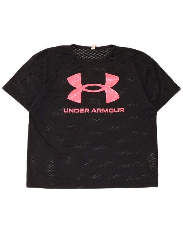 T-shirt grafica da donna Under Armour Top UK 16 grande poliestere nero