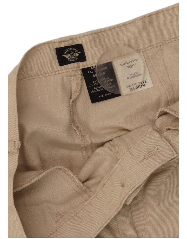 Pantaloni casual a vita alta da donna Dockers US 14 XL W34 L27 Cotone beige