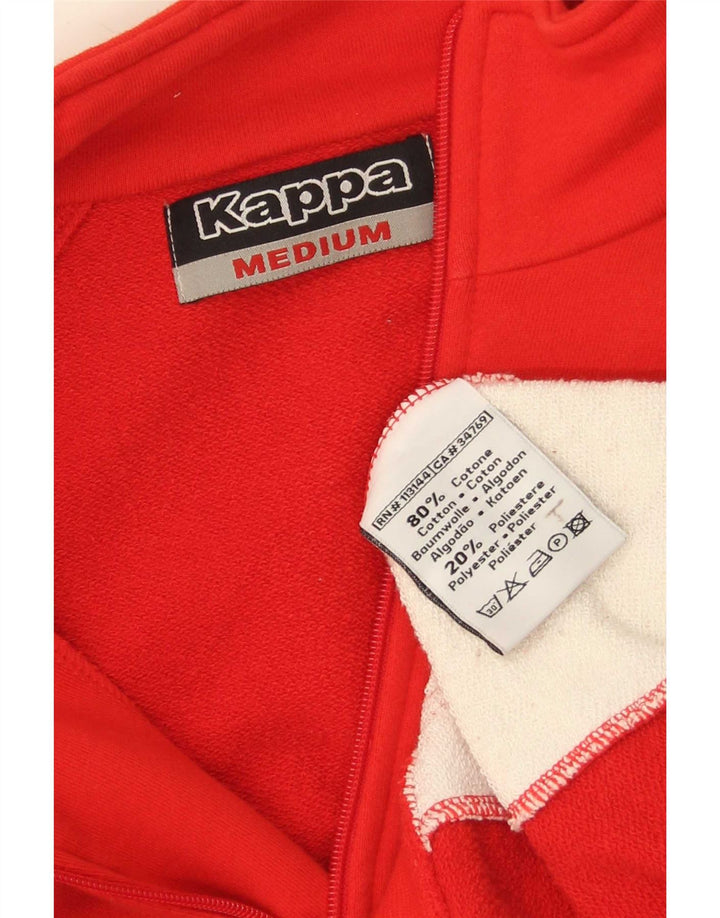 Giacca da tuta grafica da uomo Kappa in cotone color block rosso medio