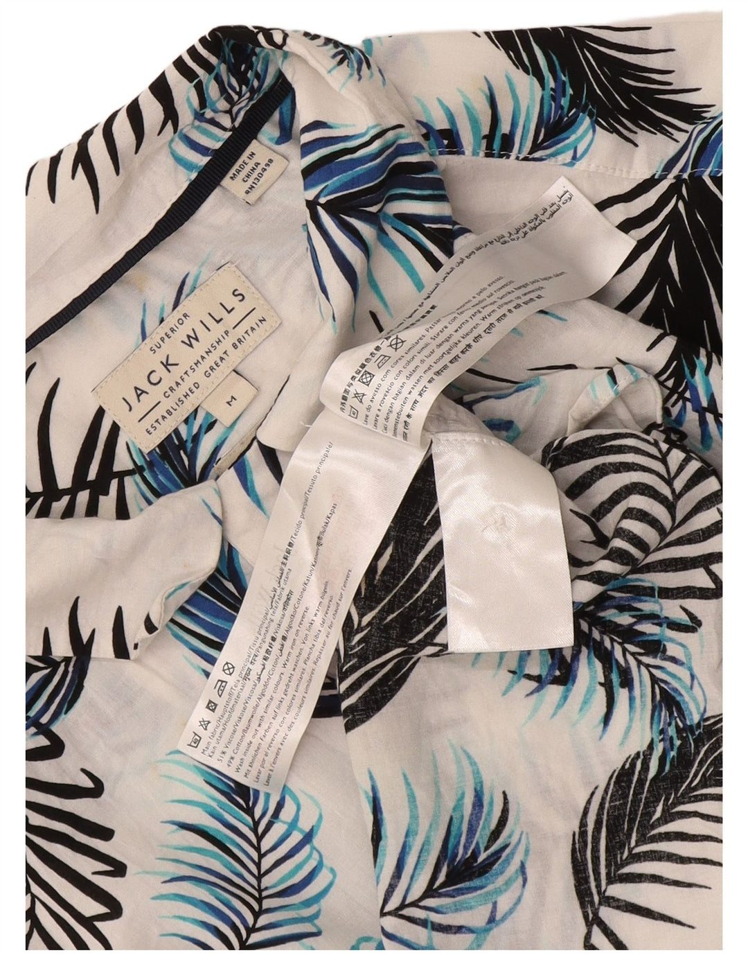 Camicia a maniche corte da uomo Jack Wills in viscosa floreale bianca media
