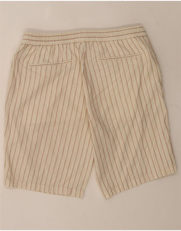Pantaloncini chino da uomo Zara grandi W32 in cotone a righe beige