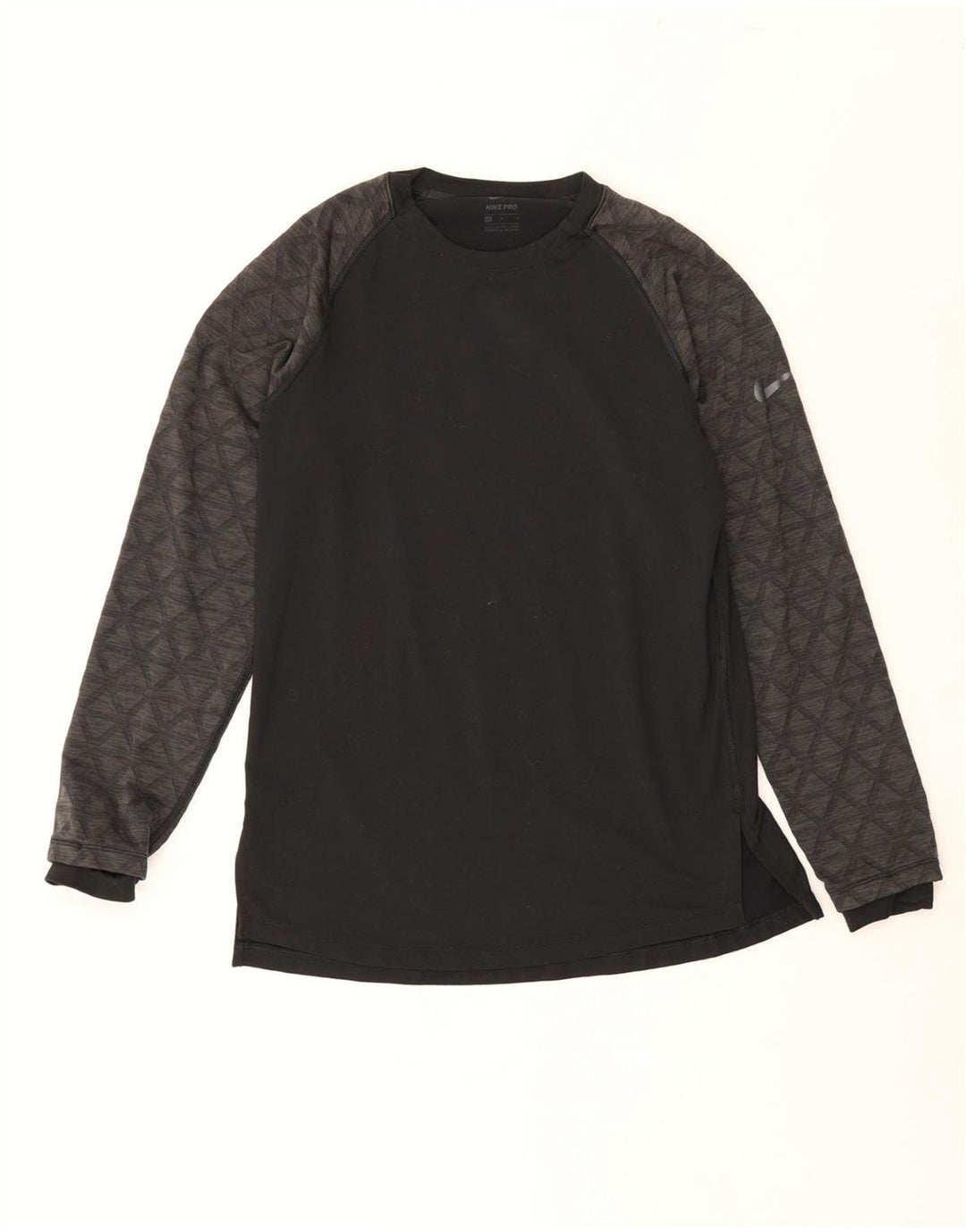 NIKE Womens Top Long Sleeve Medium Black Colourblock Polyester Vintage Nike and Second-Hand Nike from Messina Hembry 