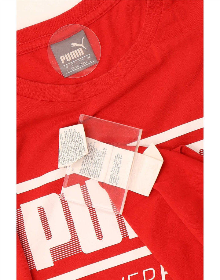 T-shirt grafica da uomo Puma Top grande in cotone rosso