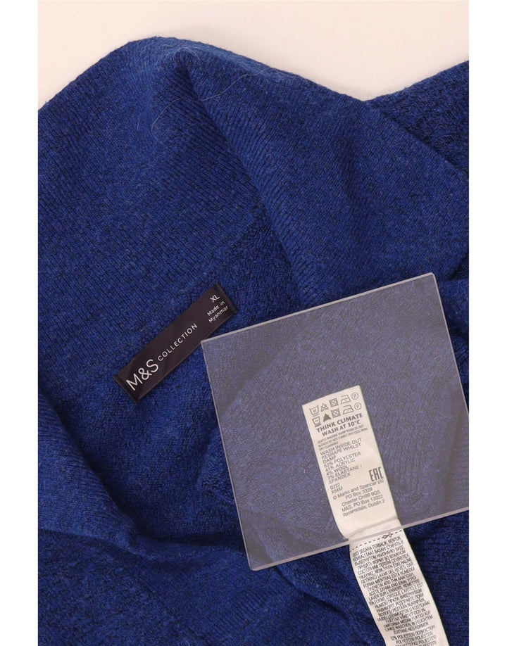 Maglione maglione da uomo Marks & Spencer con collo alto XL poliestere blu