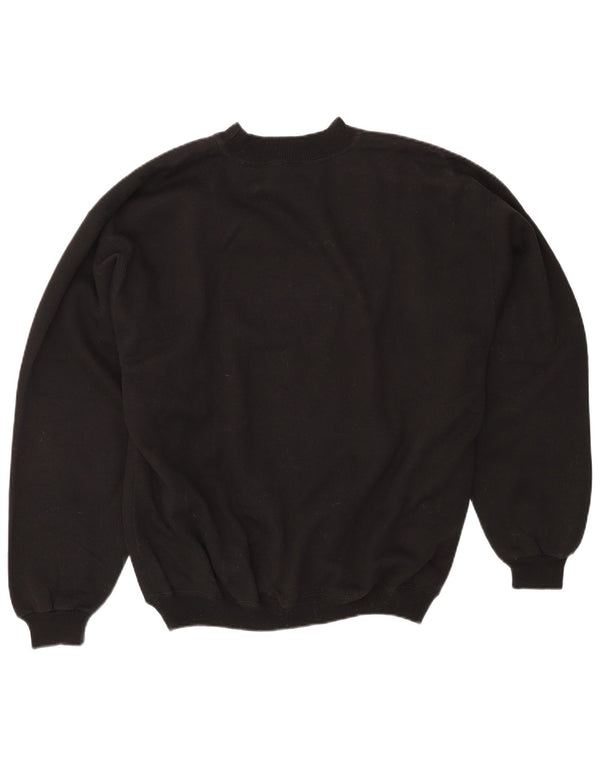 Felpa grafica da uomo vintage maglione XL cotone nero