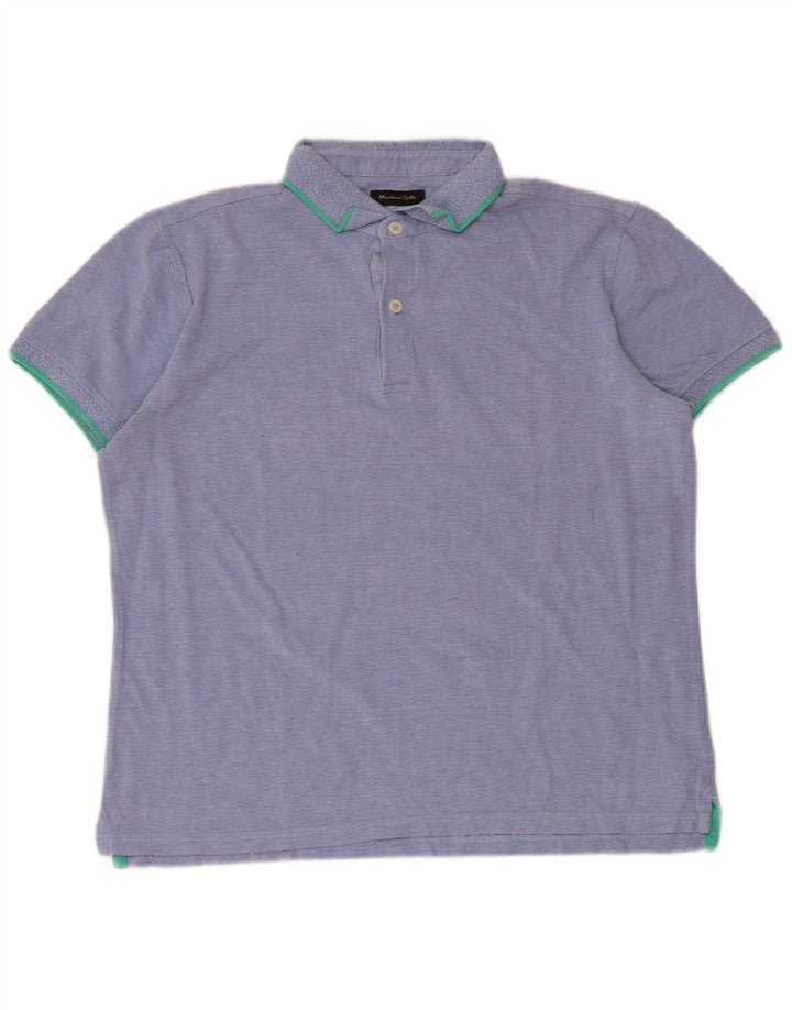Polo da uomo vestibilità casual Massimo Dutti grande in cotone blu