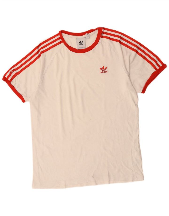 T-shirt da uomo Adidas Top grande in cotone bianco sporco