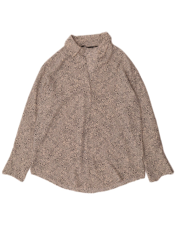 Camicetta oversize da donna Zara UK 10 piccola in poliestere maculato bianco