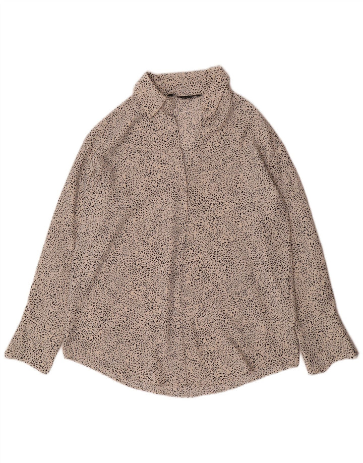 Camicetta oversize da donna Zara UK 10 piccola in poliestere maculato bianco