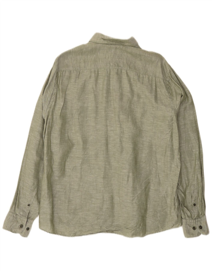 Camicia da uomo Hugo Boss taglia 41 grande lino verde