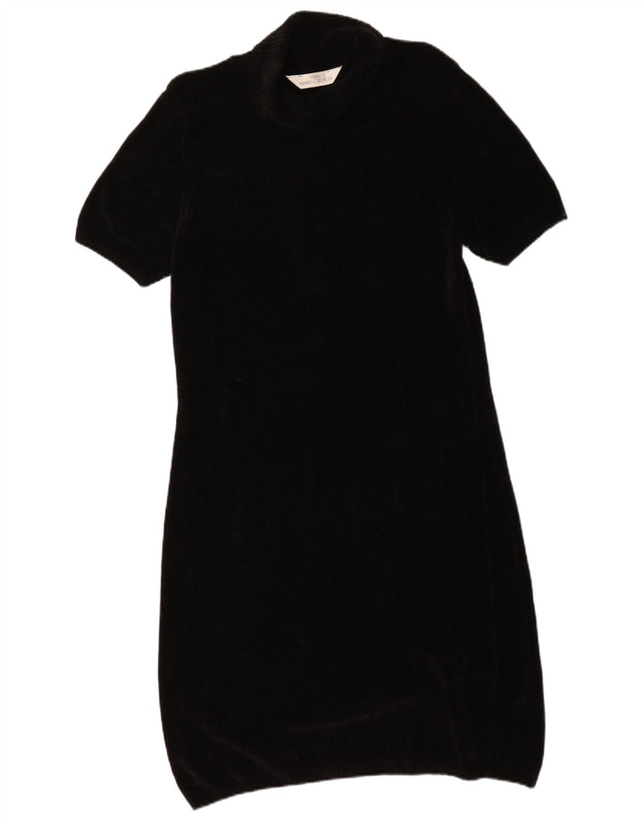 Abito maglione a maniche corte da donna Marks & Spencer UK 12 medio nero