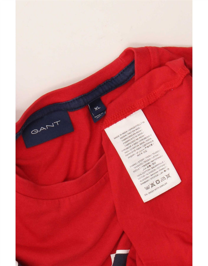 Gant T-shirt grafica da uomo Top XL in cotone rosso