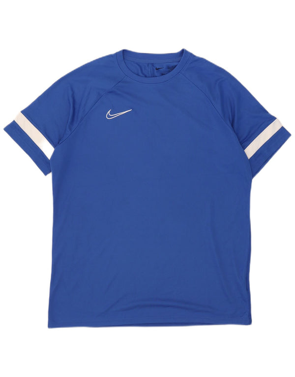 T-shirt Nike da uomo Dri Fit Top XL blu poliestere color block