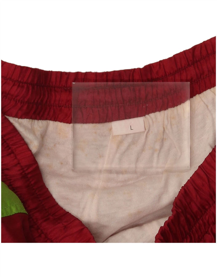 Pantaloni da tuta da uomo vintage da jogging grandi color block rosso