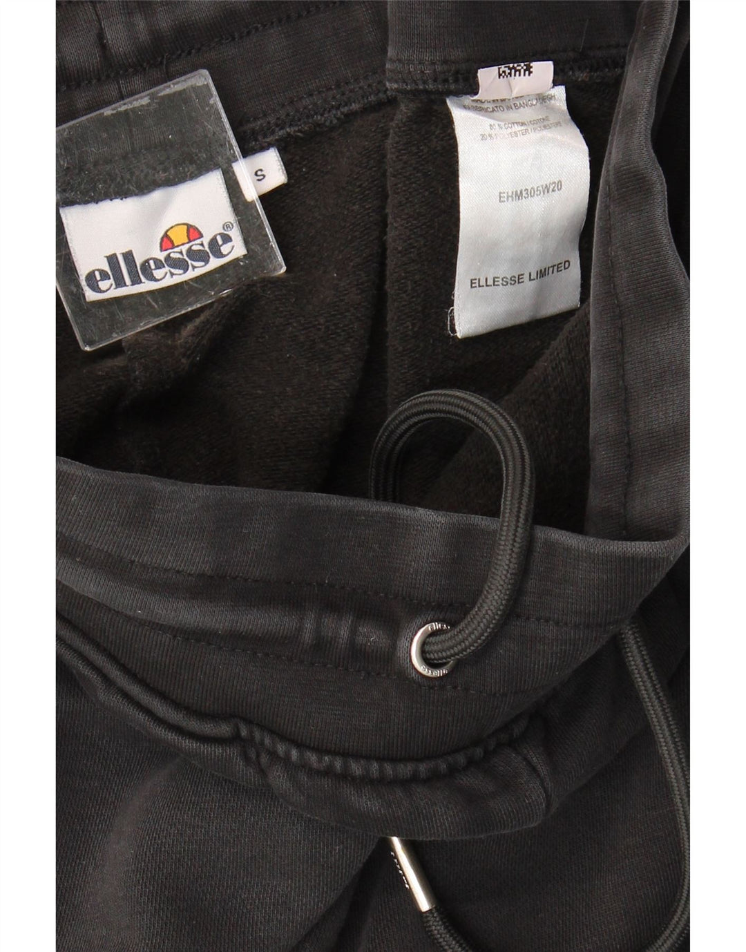ELLESSE Mens Graphic Tracksuit Trousers Joggers Small  Black Cotton