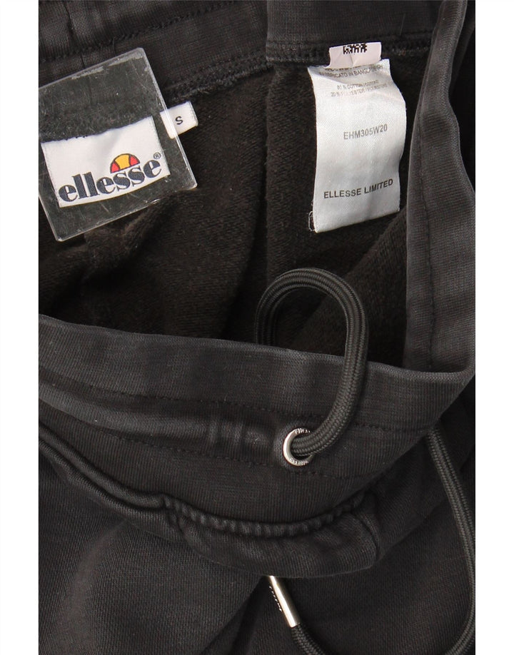 ELLESSE Mens Graphic Tracksuit Trousers Joggers Small  Black Cotton
