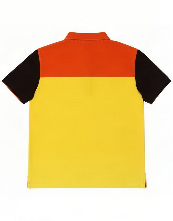 Armani Exchange Mens Polo Shirt Large Orange Colourblock Cotton
