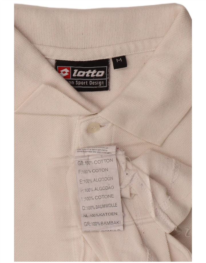 Polo da uomo a maniche lunghe LOTTO in cotone bianco medio