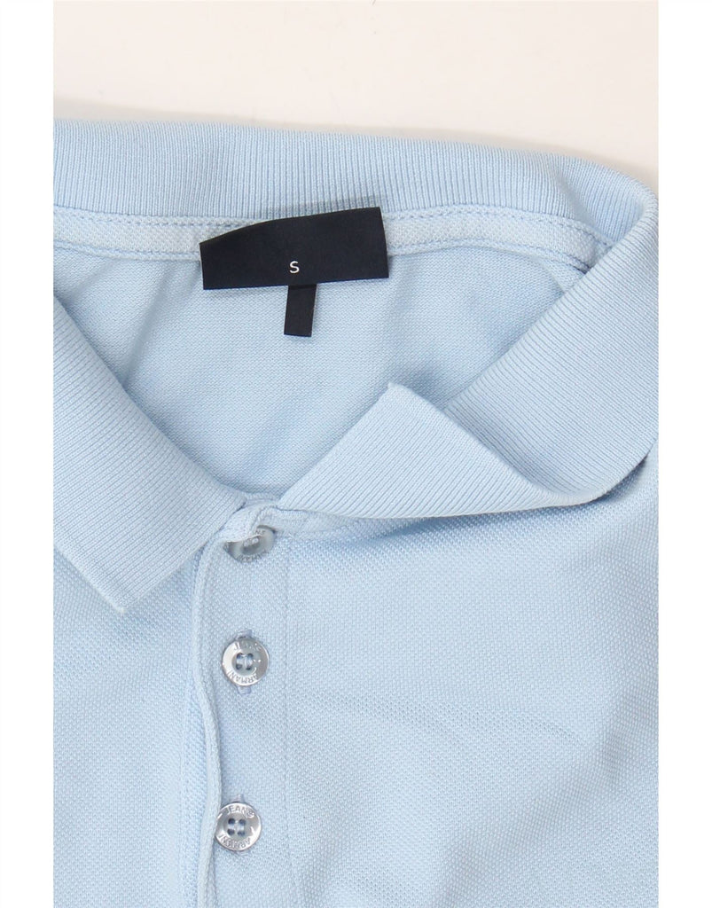 ARMANI Mens Polo Shirt Small Blue Cotton Vintage Armani and Second-Hand Armani from Messina Hembry 