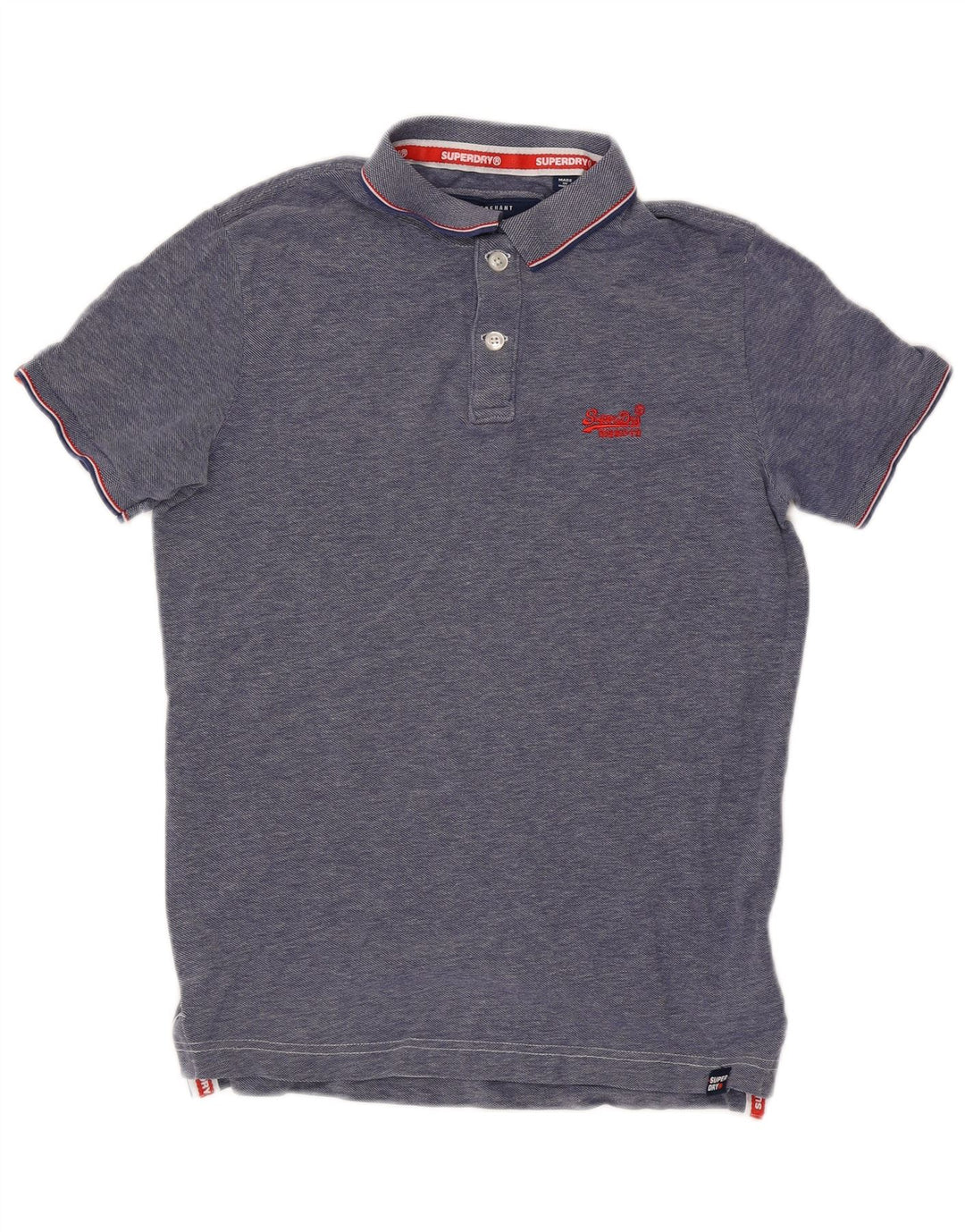 Polo da uomo Superdry in cotone blu medio