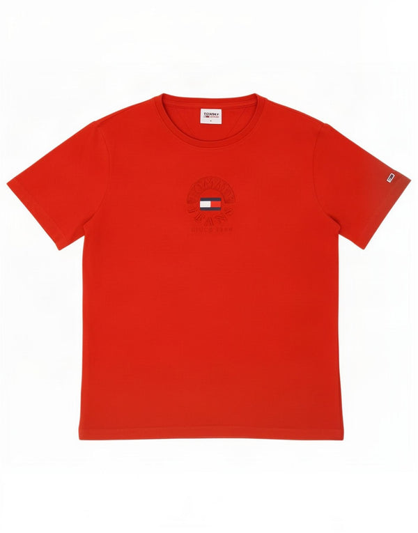 T-shirt grafica a maniche corte da donna Tommy Hilfiger Top UK 10 Small Rossa