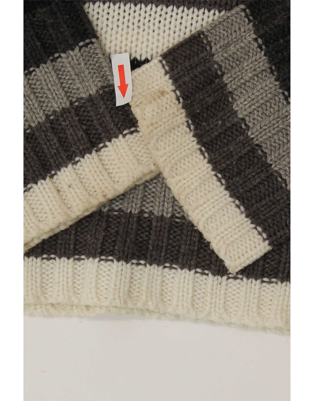 Maglione corto da donna Zara con collo alto, UK 14, a righe grandi multicolori