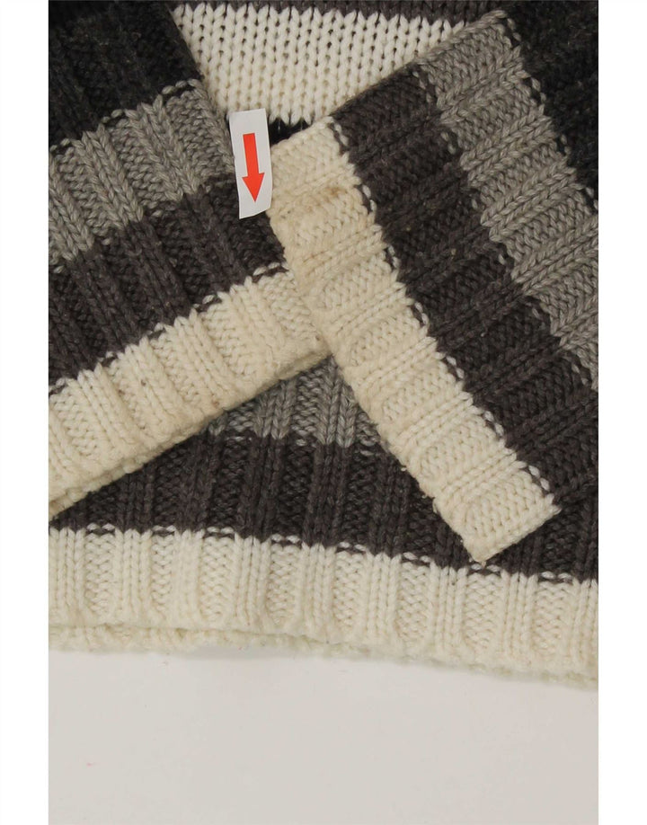 Maglione corto da donna Zara con collo alto, UK 14, a righe grandi multicolori