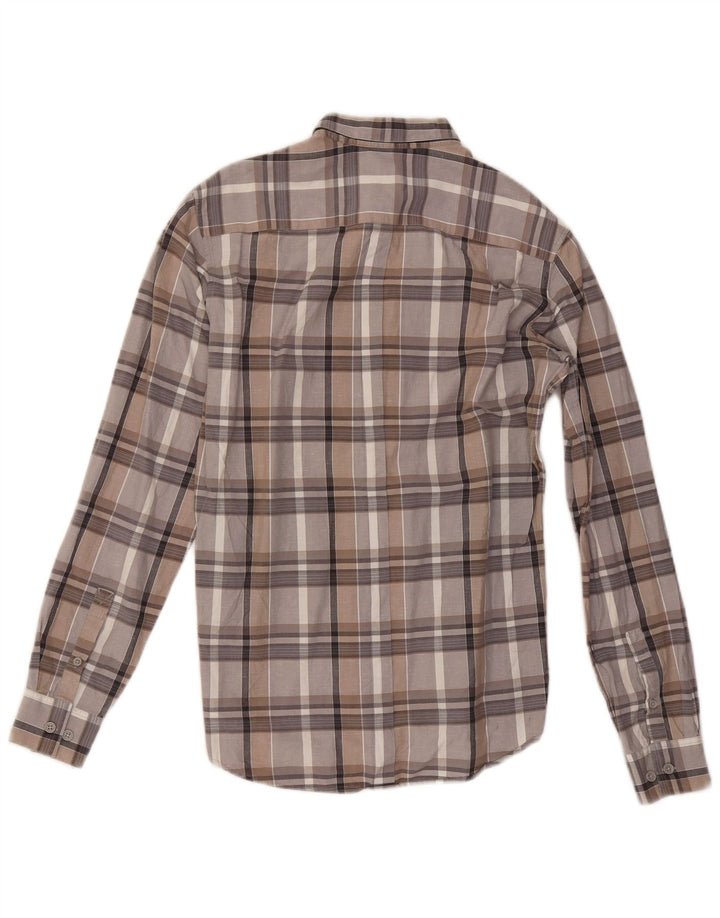 Camicia da uomo Dkny piccola in cotone a quadri grigi