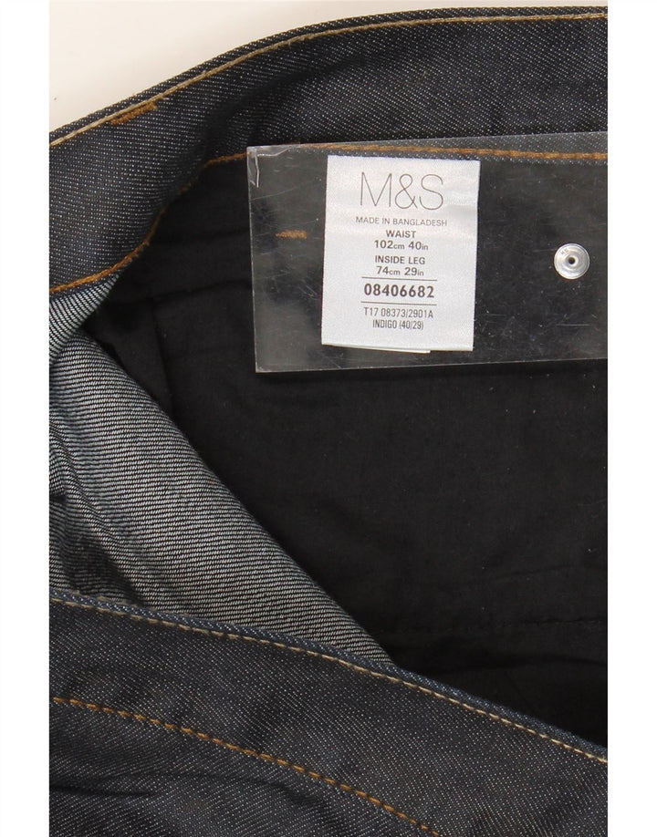 Jeans dritti da uomo Marks & Spencer W40 L29 cotone blu navy