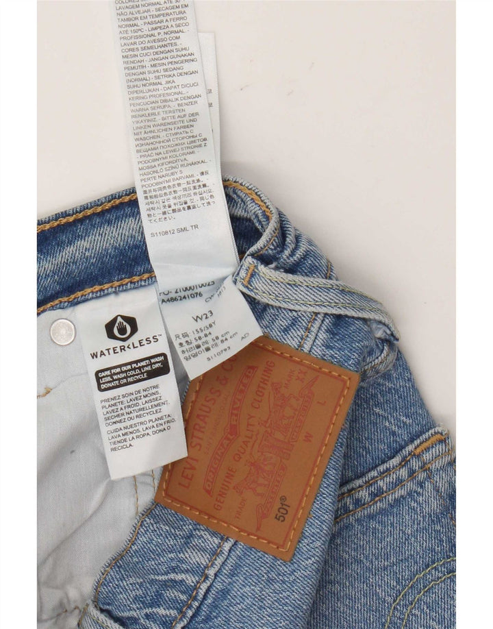 Pantaloncini di jeans effetto invecchiato 501 da donna Levi's W23 2XS cotone blu