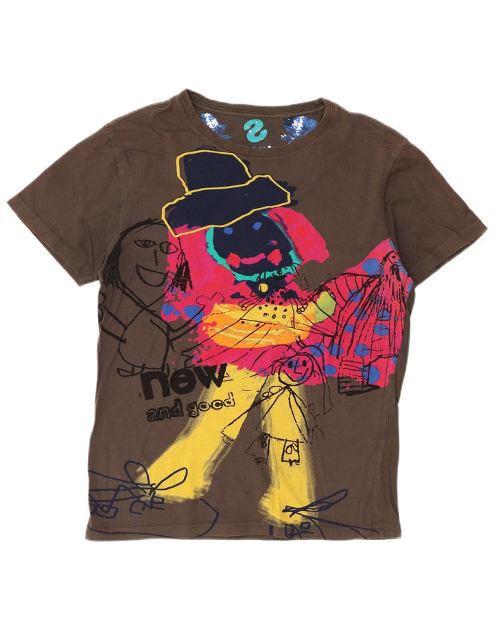 Desigual Uomo T-shirt grafica Top Medium Khaki